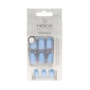 Helios Polished Press On Nails Cool Blue - Brand New in Box
